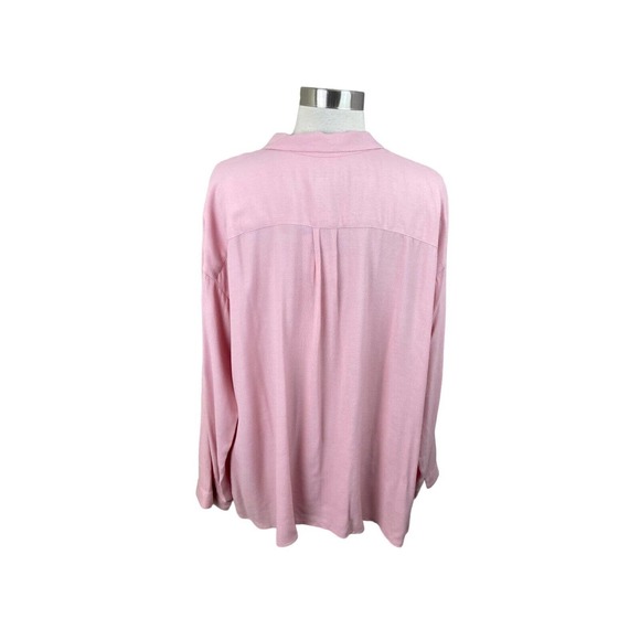 J. Jill NEW Pink Ros Quartz Rayon Long Sleeve Button Front Shirt Size XLP - Picture 3 of 4